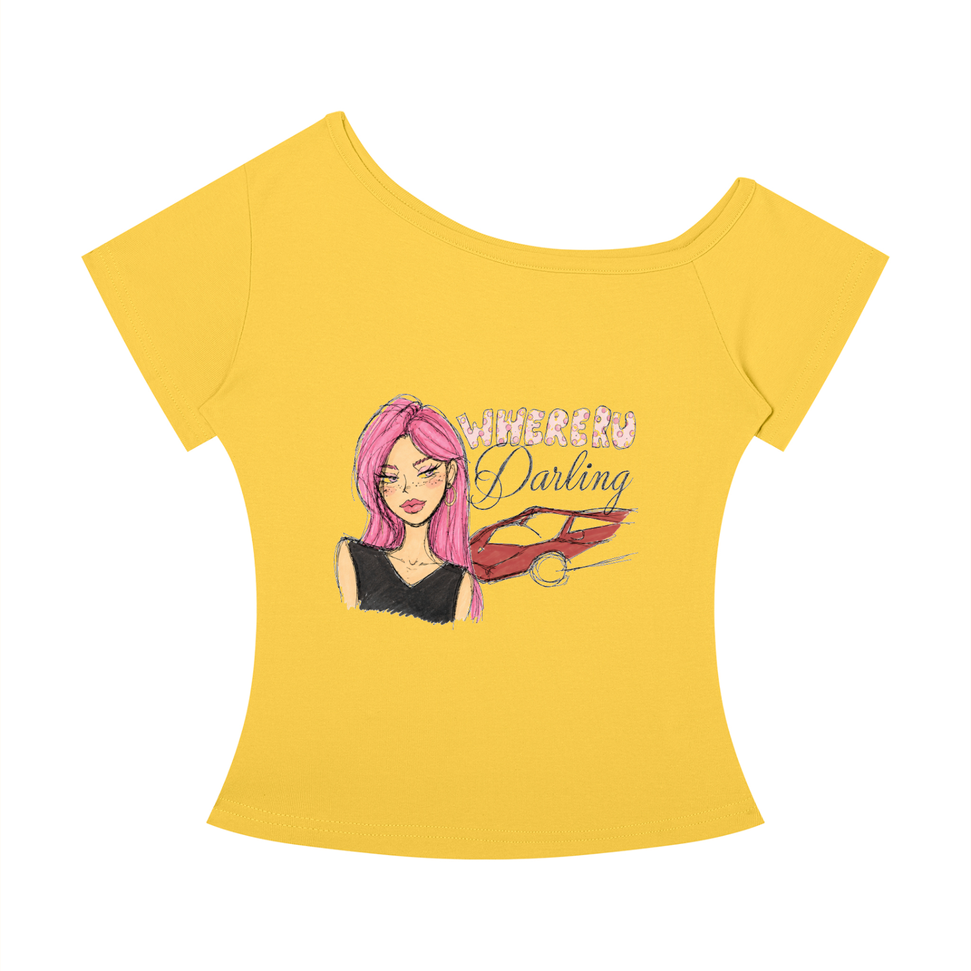 where r u darling (Off-the-Shoulder T)